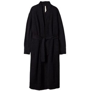 Aritzia the Group by Babaton Black Retreat Fluffy Knit Long Maxi Robe Cardigan